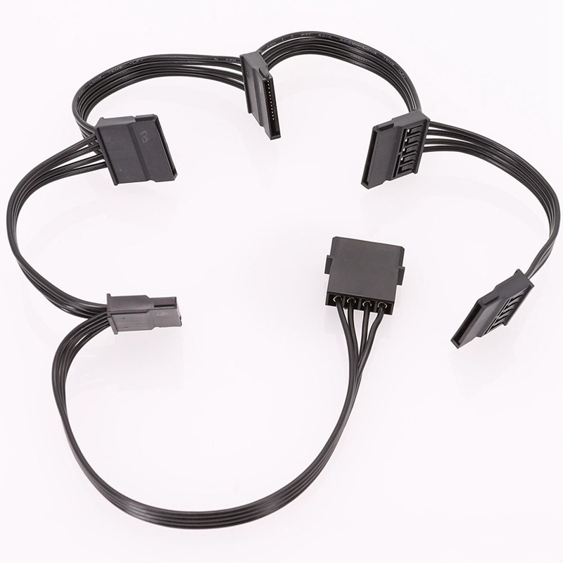 2PCS molex 4Pin IDE to 5 SATA 15Pin Hard Drive Power Supply Splitter ...