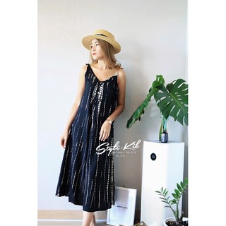 Style kik | jumpsuit style tie dye ชุดจั้มสูทผูกไหล่ ชุดหมี ชุดเอี้ยม ชุดสวยใส่สบาย ชุดผ้ามัดย้อม ชุดไปเที่ยวทะเล