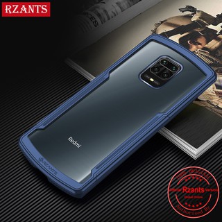 Rznats เคส Xiaomi Redmi Note 9S 9 Pro 9 Pro Max รุ่น Dual Layer PC Clear Back Cover &amp; Soft TPU Frame Hybrid Heavy Duty Drop Protection