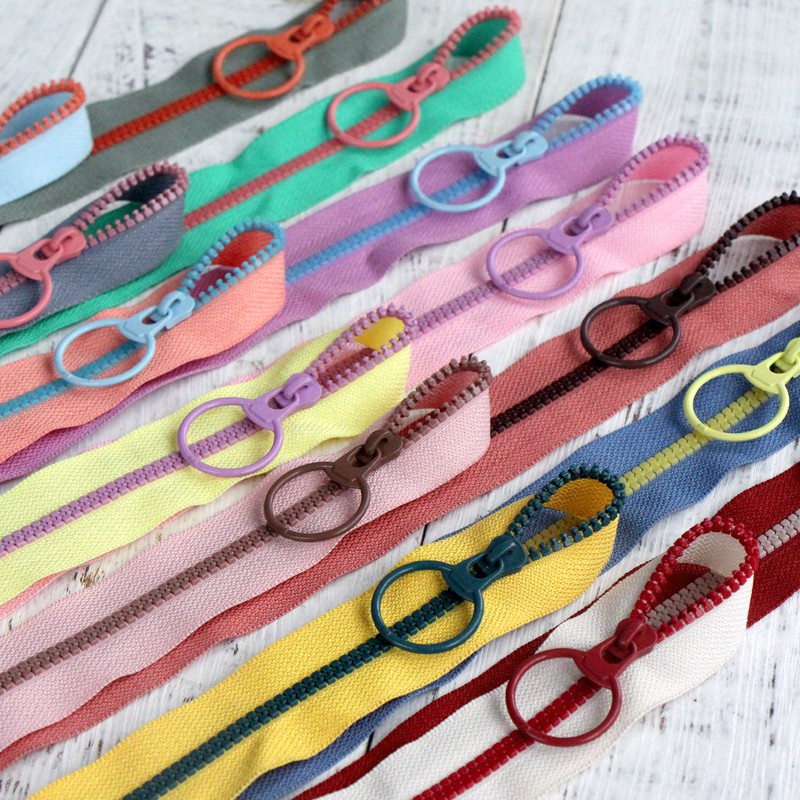 Reversible Rainbow สีสัน Hit สี 3 เรซิ่นซิปหนึ่งด้าน ritsleting DIY patchwork งานมืออุปกรณ์เย็บผ้า