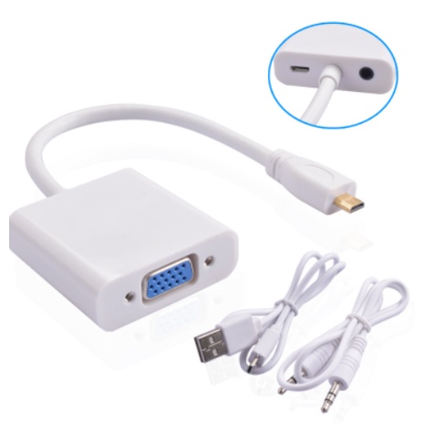 1080p Microhdmi Micro HDMI เป็น VGA หญิงวิดีโอสายเคเบิลอะแดปเตอร์แปลงสําหรับ Raspberry Pi/Ultrabook/แท็บเล็ต 1920x1200 - รูปที่ 6