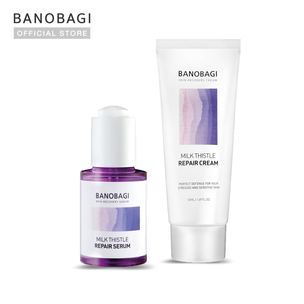 เซตสุดคุ้ม!! BANOBAGI Milk Thistle Repair Serum & Cream Set | Shopee ...