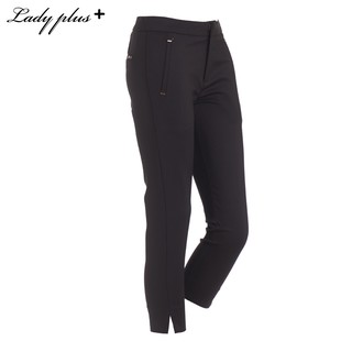 Lady Plus กางเกงขายาว 7 ส่วน | Cropped Pants 9726PM กางเกงทำงาน กางเกงทรงสลิม สีดำ