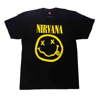 คอตต้อนคอกลม☁◑❈เสื้อวง Nirvana เสื้อวงร็อค Nirvana T-shirt เสื้อยืดวงร็อค S-5XL