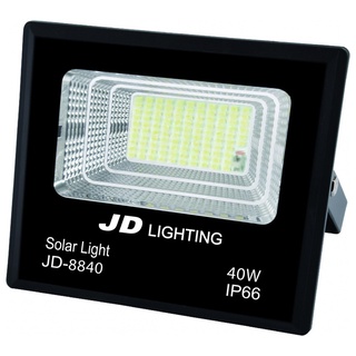 JD โคมไฟสปอร์ตไลท์โซลาร์เซลล์ 40W พร้อมรีโมท รุ่น JD8840 แสงเดย์ไลท์