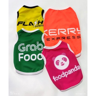 เสื้อผ้าสุนัข เสื้อหมา เสื้อแมว เสื้อยืด สกรีนลายน่ารัก Food Panda ไซส์ 0-8