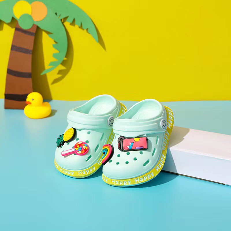 รองเท้าเด็กหัวโต รองเท้าแตะรัดส้น EVA แท้ รูปสับปะรด+สายรุ้ง เบา ใส่สบายเท้าน้อง สีสันสดใส  NO.130 - รูปที่ 7