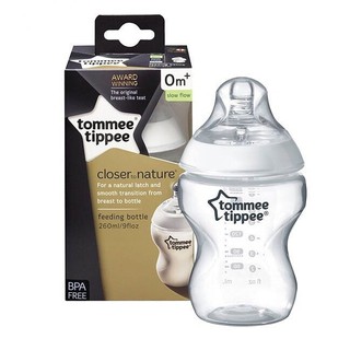 Tommee Tippee ขวดนม ทอมมี่ ทิปปี้ Closer to Nature 9oz  สีใส แพ็คเดี่ยว ของแท้