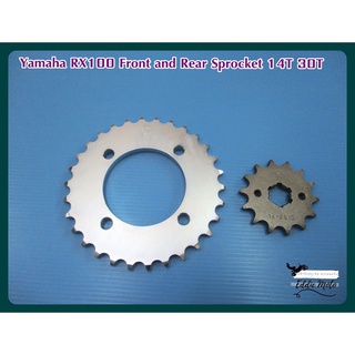 YAMAHA RX100 FRONT 14T &amp; REAR 30T SPROCKET SET PAIR // สเตอร์หน้า 14 ฟัน สเตอร์หลัง 30 ฟัน เซ็ท 2 ชิ้น