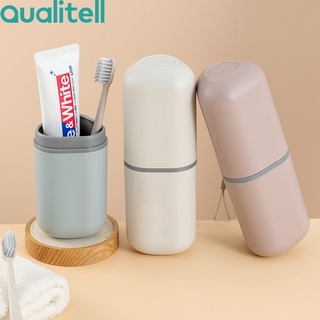 HUAQOO Travel toothbrush storage box Portable toothbrush cup creative and simple toothbrush box travel toothbrush cup wash cup set