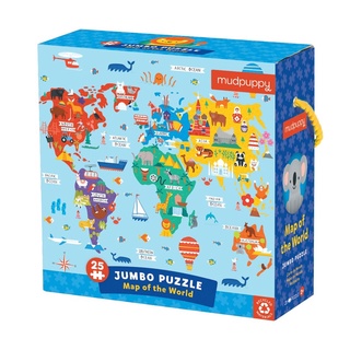 Mudpuppy | Jumbo Puzzle - Map of The World เก็บโลกทั้งใบ ไว้ที่นี่แล้ว! 🌏 จิ๊กซอว์ชิ้นใหญ่ไซส์จัมโบ้