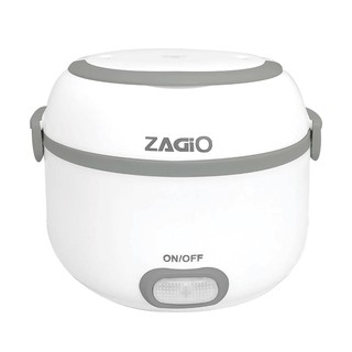 ปิ่นโตอุ่นอาหารไฟฟ้า 2 ชั้น ZAGIO รุ่น ZG-3152 ความจุ 0.8 ลิตร สีขาว - เทา