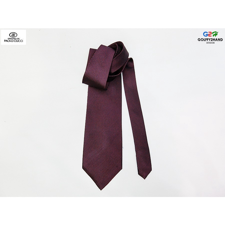 Paolo Gucci แท้ เนคไทสปอตสีม่วงคลาสสิกหายาก