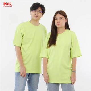 เสื้อยืดทนทาน Cotton100% Over Size สีเขียวมะนาว LTSO05 - PMK Polomaker