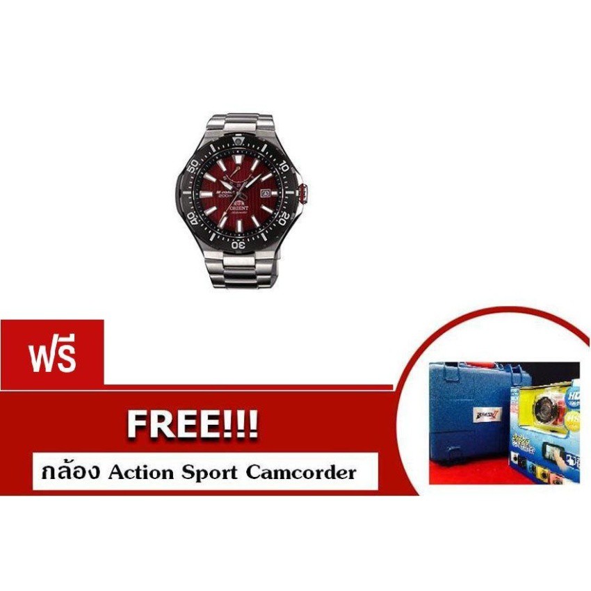 ORIENT นาฬิกาข้อมือ รุ่น SEL07002H0 - Black/Red (ฟรี Action
 Sport Camcorder)