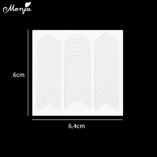 Monja สติกเกอร์ติดตกแต่งเล็บ ลายพระจันทร์เสี้ยว หน้ายิ้ม สีขาว DIY 2 ชิ้น