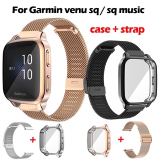 เคส Garmin Venu SQ สมาร์ทวอทช์ GPS garmin venu sq music สายนาฬิกา Metal Strap for garmin venu sq สมาร์ทวอทช์ TPU เคส