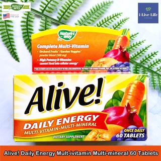 วิตามินรวม Alive! Daily Energy Multivitamin-Multimineral 60 Tablets - Natures Way