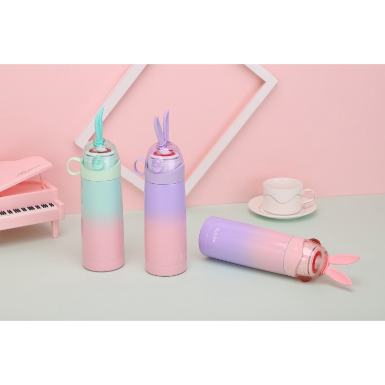 กระติกน้ำกระต่าย Creative Rabbit Double Vacuum กระติกน้ำสแตนเลส เก็บความเย็น Cartoon Rabbit Cup Girl