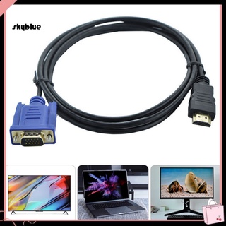 [Sy] สายแปลงสัญญาณวิดีโอ HDMI ตัวผู้ เป็น VGA ตัวผู้ ความเร็วสูง สําหรับทีวี