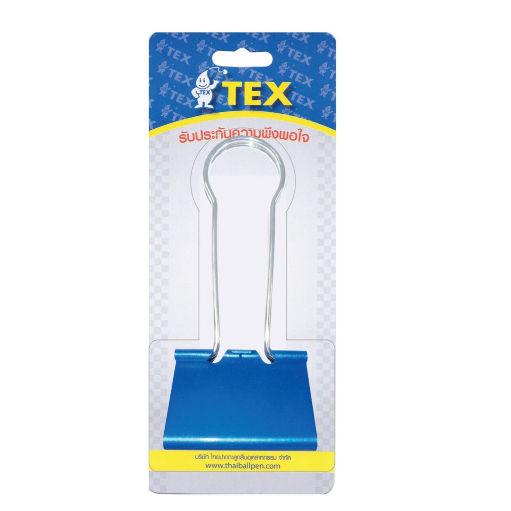 (KTS)คลิปสี TEX BINDER CLIP METNo.107 (ขนาด2 3/8 60mm) คละสี