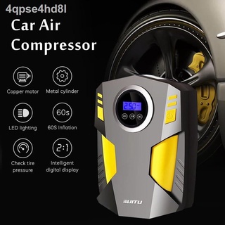 ✒☄[ลดเพิ่ม 30% ใส่โค้ด JUNINC30] SUITU เครื่องปั้มลมยางรถยนต์แบบไฟฟ้า ST-5002 Car Air Compressor DC 12V พกพาสะดวก มีไฟ L