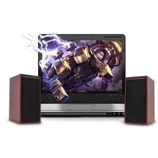 Soundbar Speaker USB Hi  Fi timbre ลำโพงคอม รุ่น V  07 （Brown  Expanded metal）