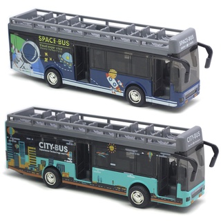 ProudNada Toys ของเล่นเด็ก รถเหล็ก รถบัส 2 ชั้น(มี 2 สีให้เลือก) YEADING BUS MODEL ALLOY SINGLE DECK BUS SERIES NO.YD630