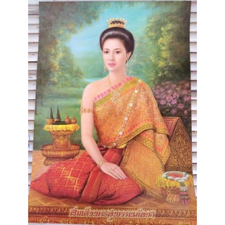 พระสุพรรณกัลยา รูปภาพมงคล ภาพโปสเตอร์ มีติดบ้าน ของขวัญ ของฝาก ที่ระลึก ของฝาก 16x20นิ้ว