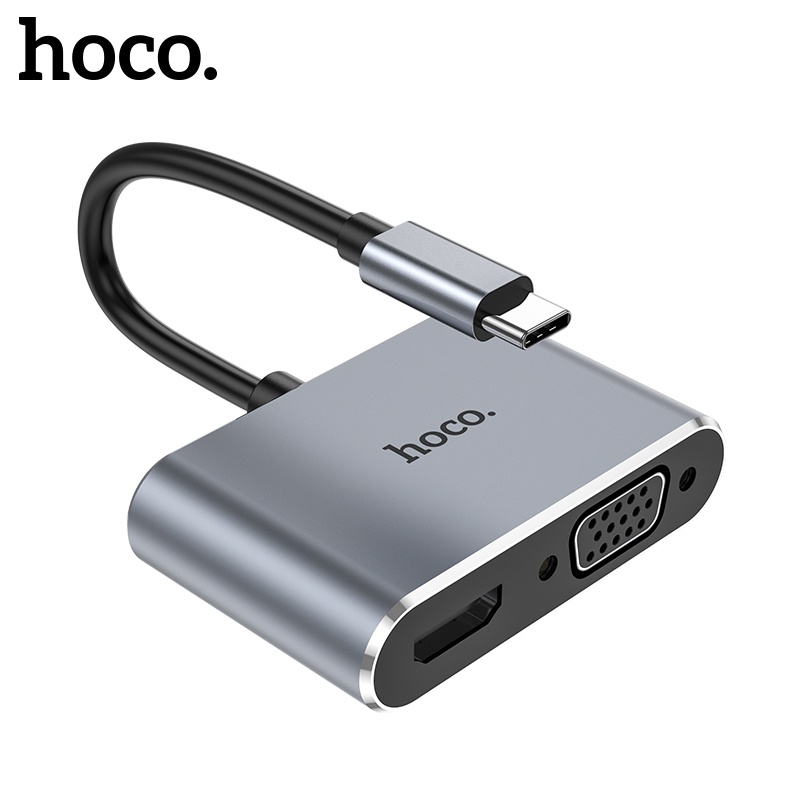 Hoco HB29 HB30 อะแดปเตอร์แปลง USB C 3.0 เป็น HDTV 4K HDMI Type C เป็น VGA Hub Dock PD 100W สําหรับ NoteBook Samsung S20 Dex Xiaomi 10 PS5 OPPO Find X3 HDTV VGA