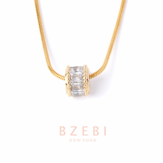 BZEBI สร้อยคอแฟชั่น ผู้หญิง เสานำโชคสร้อย สแตนเลส ทอง สไตล์เกาหลี 18k ไม่ลอกดํา สําหรับผู้หญิง 133N