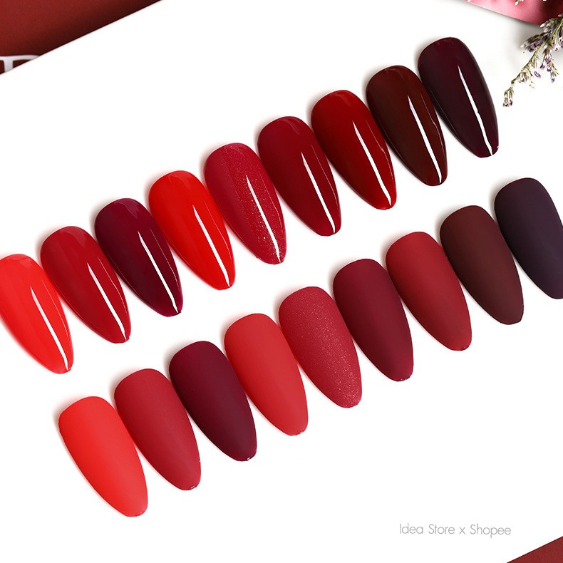 สีเจล สีทาเล็บเจล AS ( รหัส AJN ) สีแดง 9 เฉด 15ml รูปที่ 6