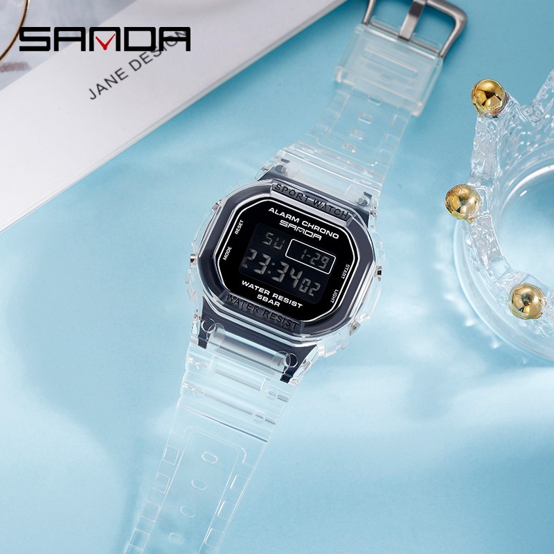 Sanda นาฬิกาข้อมือดิจิตอล กันน้ำ สไตล์กีฬา แฟชั่นสำหรับผู้ชายและผู้หญิง