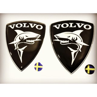 Shark VOLVO Set 2 Pieces car Stickers Polyurethane Metallic Film