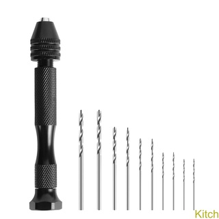 [Kitch]11Pcs Set Manual Core Drill Hand Twist Drill Mini Hand Drill With Bits