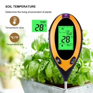 4in1 เครื่องวัดค่าดิน Soil PH meter ความชื้น อุณหภูมิ แสง เครื่องวัดดิน ระบบดิจิตอล Soil Survey Instrument