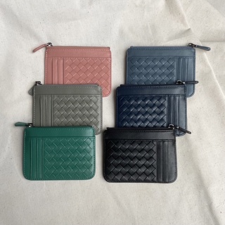 [ส่งฟรีไม่ง้อโค้ด] Slim Lambskin Wallet กระเป๋าตังค์หนังแกะสานทรงแบน