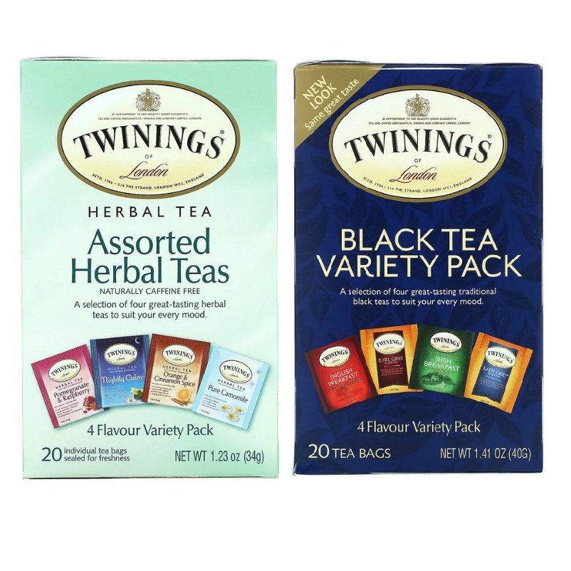 Twinings, Assorted Herbal Teas, Variety Pack, Black Tea Variety Pack, 20 Tea Bags Shopee Thailand