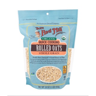 ข้าวโอ๊ตบด สุกเร็ว ออร์แกนิก Organic Quick Cooking Rolled Oats 454g Bob’s Red Mill