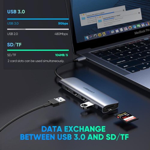 Ugreen รุ่น 60384 6 in 1 USB C HUB with HDMI 4K 60Hz  Converter รับประกันสินค้า 2 ปี โดย GV (Gadget Villa) ประเทศไทย - รูปที่ 5