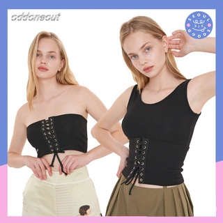 (พร้อมส่ง) เสื้อกล้ามคอร์เซ็ท 2 ชิ้น ODDONEOUT -  ODD  Layered Corset crop sleeveless