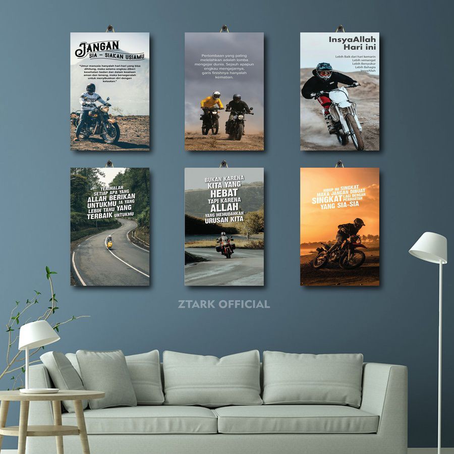WALL DECORATION WORDS OF TRAIL MOTORCYCLE QUOTES 20X30 HWLC6/OO3WC / CLASSIC OLD MOTORCYCLE QUOTES R