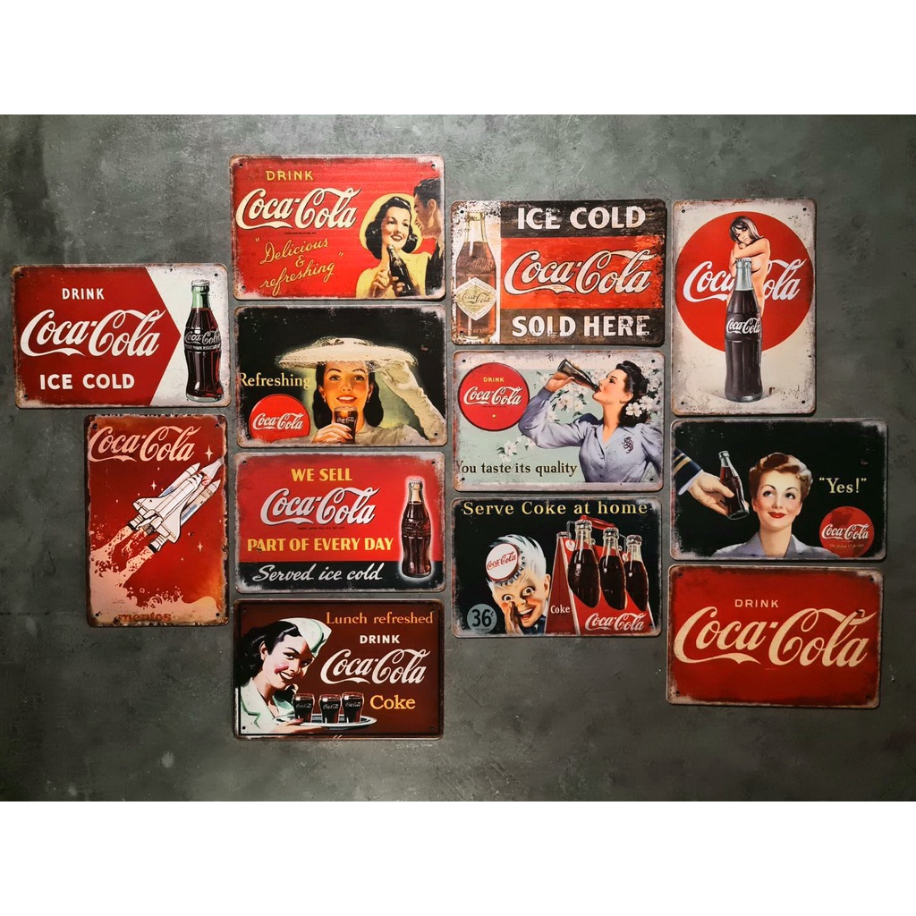 🛑พร้อมส่ง🛑 ป้ายสังกะสี ฝาสังกะสี coca cola โค้ก (ออกบิล VAT ได้)