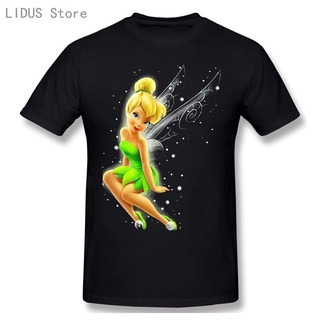 เสื้อยืดลําลอง ผ้าฝ้าย 100% แขนสั้น คอกลม พิมพ์ลายกราฟิกการ์ตูนอนิเมะ Tinkerbell แฟชั่นคู่รัก สําหรับผู้ชายS-5XL