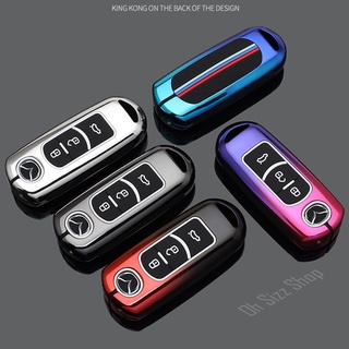 เคสโลหะรีโมทรถ MAZDA Smart Key สีไฮบริดสวยงาม ปุ่มเรืองแสง Alloy Full Package Mazda 3  แบบสมาร์ทคีย์ 2 และ 3 ปุ่ม