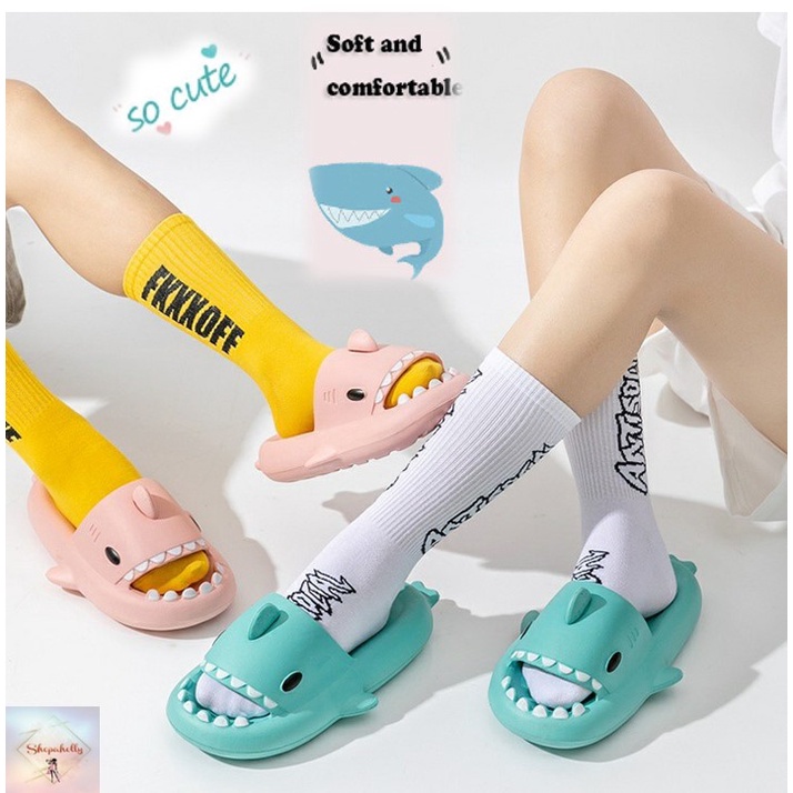 SH28 รองเท้าฉลาม น่ารัก สวมใส่สบาย ลุยน้ำได้ พื้นนิ่ม รองเท้าแฟชั่น Shark Slipper มีให้เลือก 5 สี