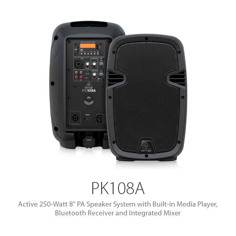 ลำโพง BEHRINGER PK108A Active PA Speaker with Bluetooth 8″