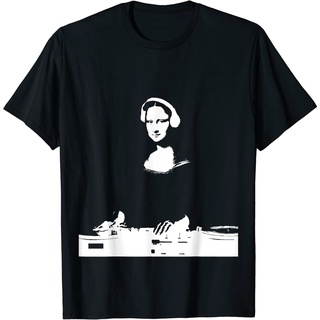 เสื้อยืดโอเวอร์ไซส์เสื้อยืด ลาย dj Mona Lisa พร้อมหูฟัง สําหรับผู้ใหญ่S-3XL