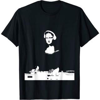 เสื้อยืดโอเวอร์ไซส์เสื้อยืด ลาย dj Mona Lisa พร้อมหูฟัง สําหรับผู้ใหญ่S-3XL