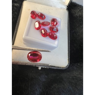 Ruby synthetic Oval 9x7mm 1 pieces สีแดง รูบี้( 1 เม็ด) 9X7 มม( MM )  THAI CUT